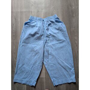 Jeno Neuman Petite Light Blue Elastic Waist Cropped Pants PL  Comfy Lounge Wear